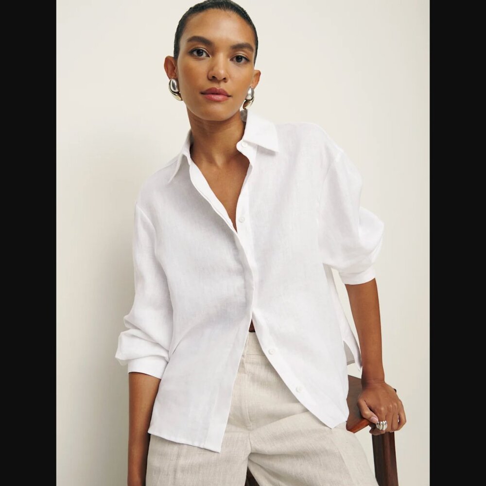 Reformation Andy Oversized Linen Shirt